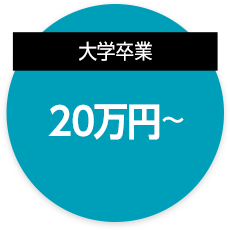大学卒業20万円